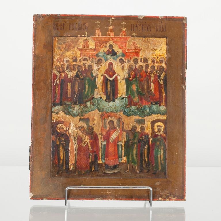 IKON, Ryssland, 1800-tal, tempera på pannå.
