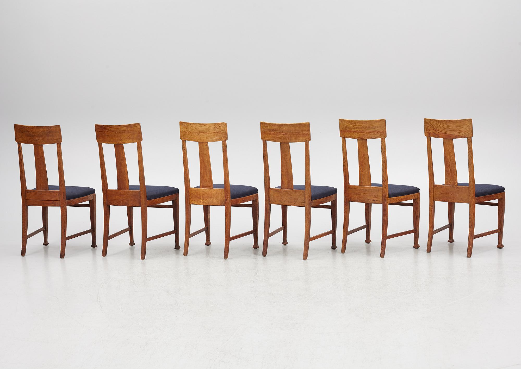 Six Art Nouveau Chairs, early 20th Century.