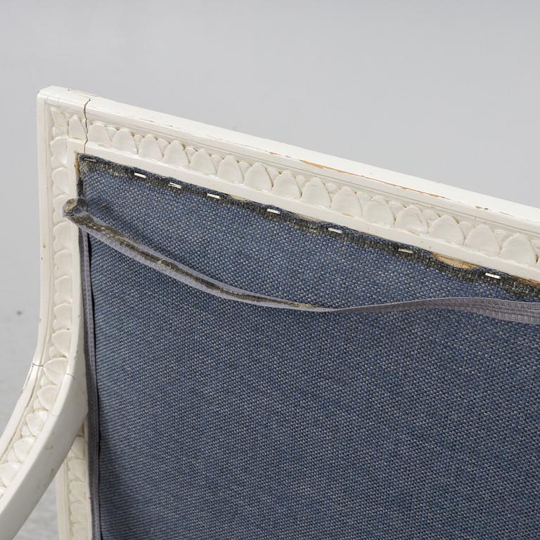 Armchairs, a pair, Gustavian style, circa 1900.