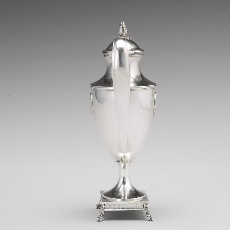 Petter Eneroth, kaffekanna, silver, Stockholm 1798, gustaviansk.