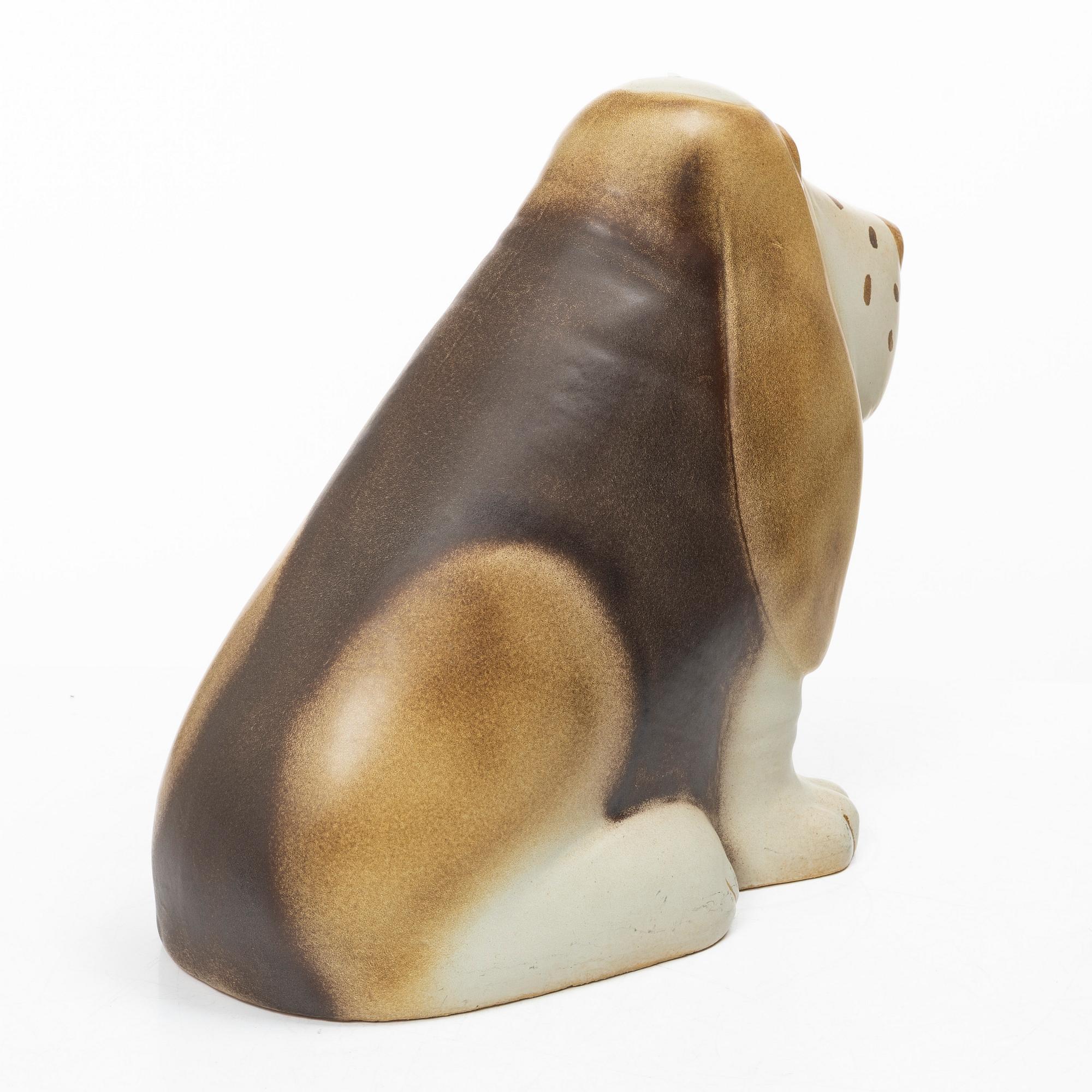 Lisa Larson, a 'Basset Maxi' ceramic sculpture, K-Studion Gustavsberg, Sweden.
