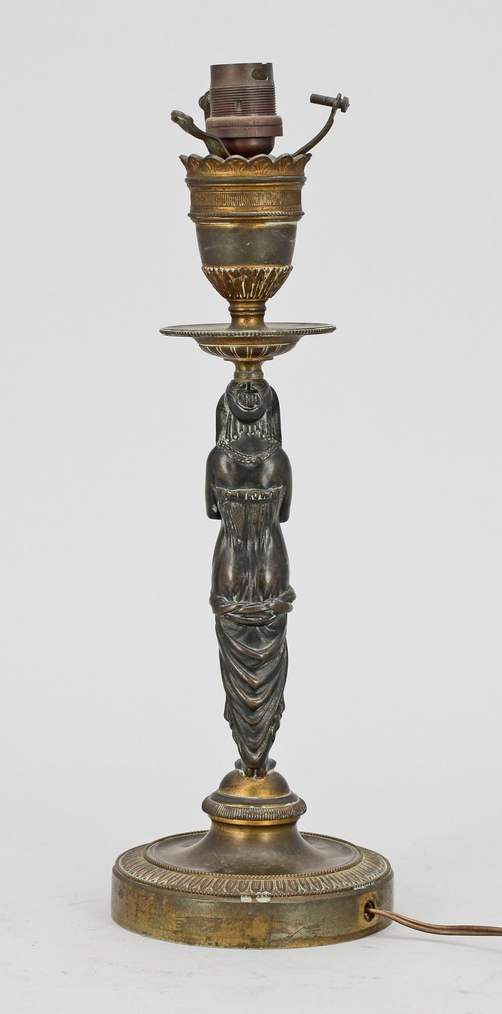 LAMPFOT, empirestil, mässing och brons, sent 1800-tal.