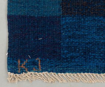 MATTA. Rölakan. 200 x 199,5 cm. Signerad KJ KH (Karin Jönsson, Klockargårdens Hemslöjd). Sverige 1960-tal.