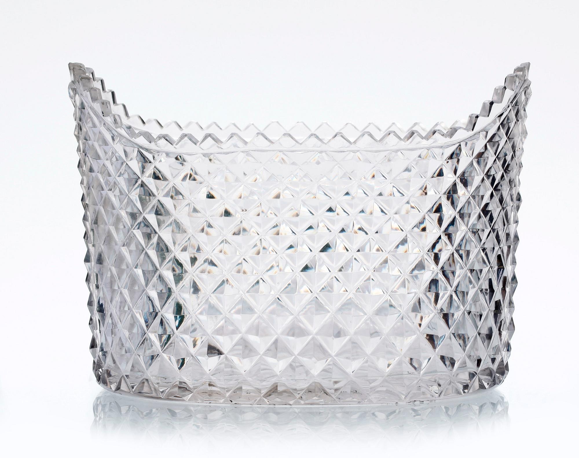 SKÅL, glas, troligen tidigt 1800-tal.