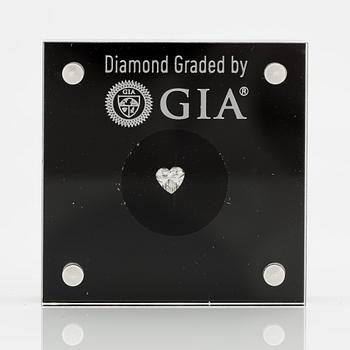 Hjärtformad briljantslipad diamant 0.50 ct medföljande GIA dossier.