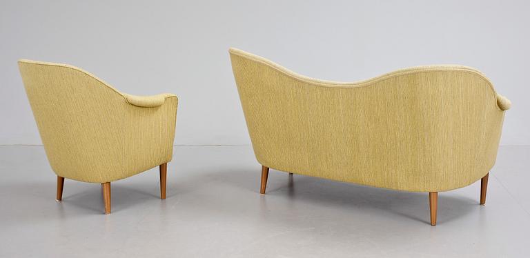 SOFFA OCH FÅTÖLJ, "Samspel" Carl Malmsten, 1900-talets andra hälft.