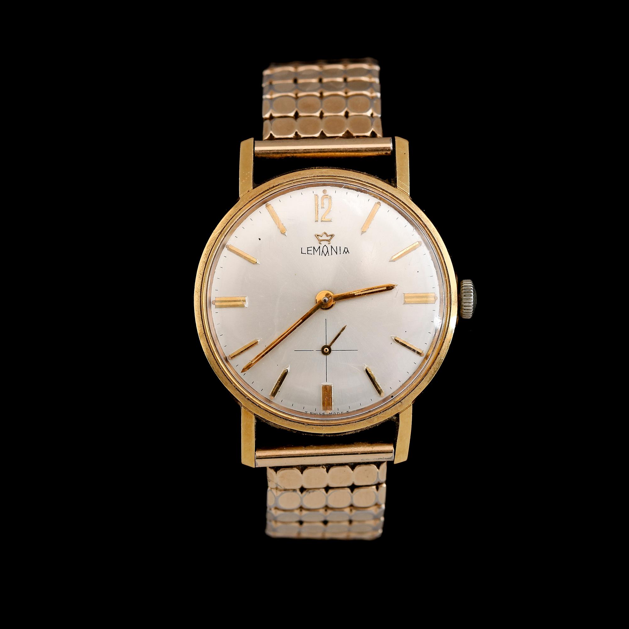 ARMBANDSUR, 18K guld Lemania, 1900-talets andra hälft.