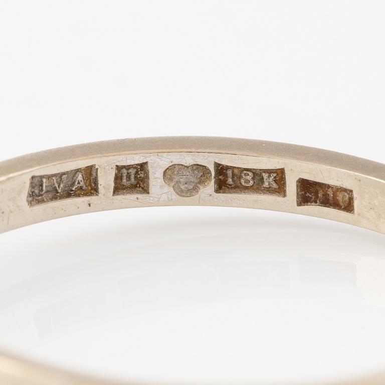 Ring, enstensring, 18K vitguld med briljantslipad diamant.