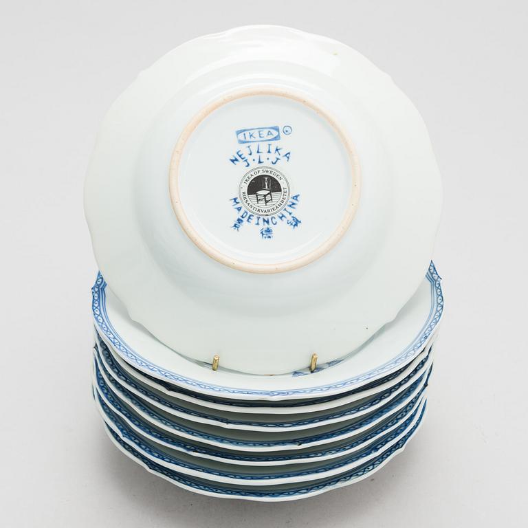 Servisdelar, 12 st, porslin, "Nejlika", IKEA, ur IKEA:s 1700-talsserie, 1990-tal.