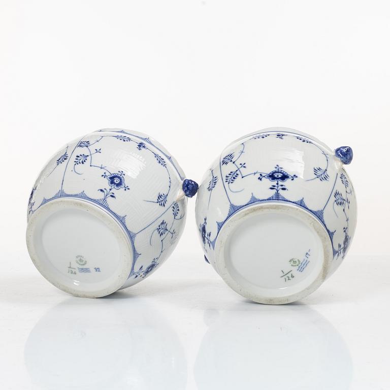 Royal Copenhagen, Outer sleeves, a pair, porcelain, "Musselmalet", model no. 126.