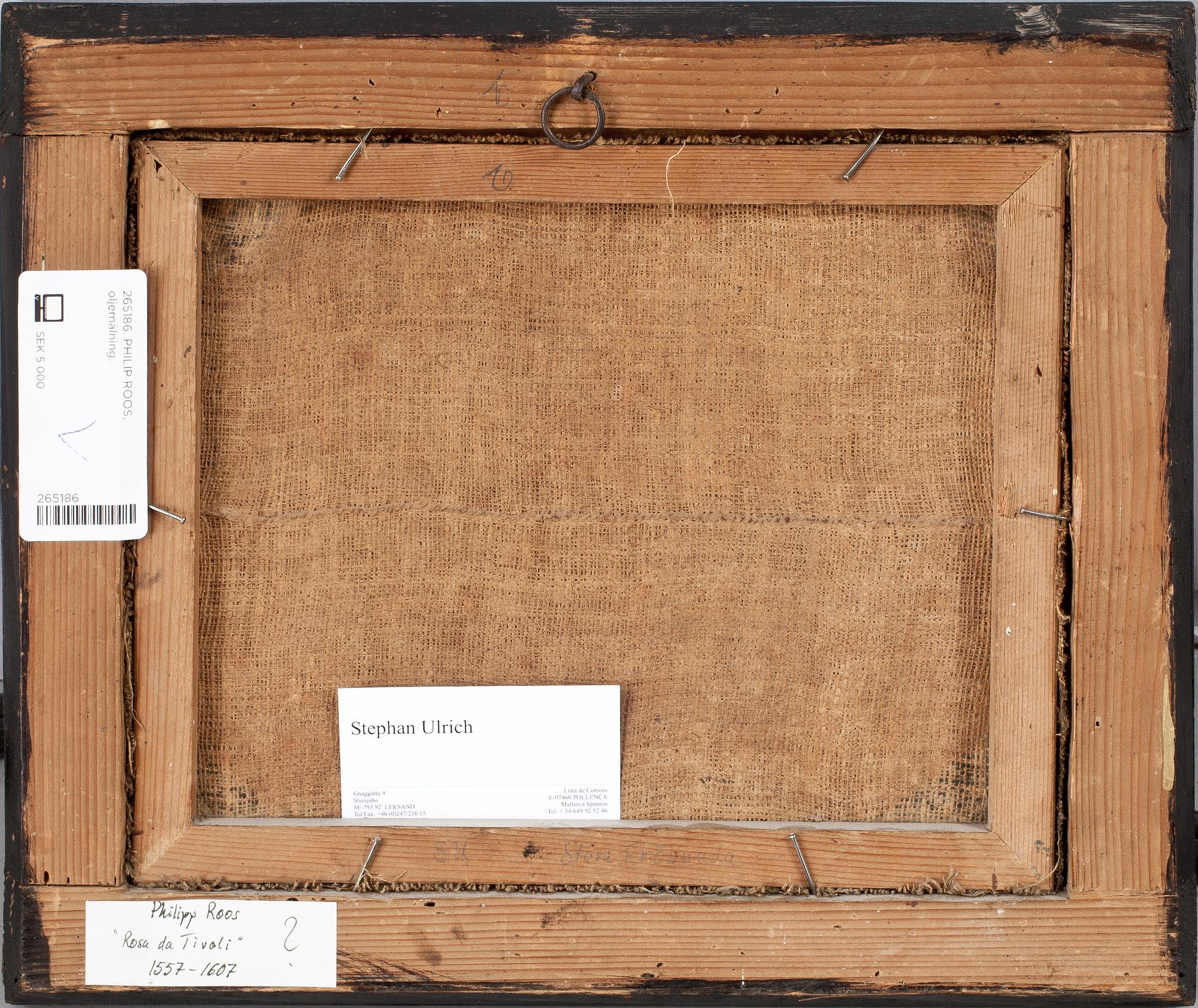 PHILIPP PETER (ROSA DA TIVOLI) ROOS, hans krets, oljemålning, ej sign.