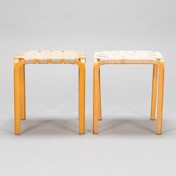Alvar Aalto, five late 20th century 'Y61' stools for Artek.