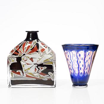 Helén Krantz, vases, a pair, glass.