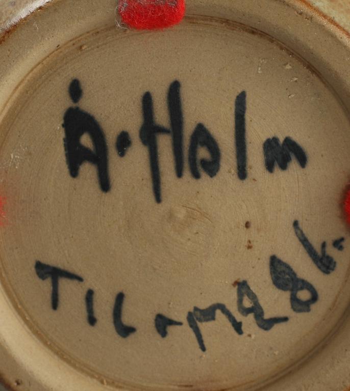 KANNA MED LOCK SAMT VAS, stengods, Åke Holm.