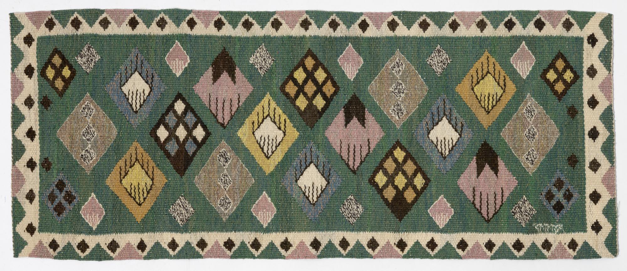 Märta Måås-Fjetterström, vävnad, "Knoppen", gobelängteknik, signerad AB MMF, ca 85 x 36 cm.