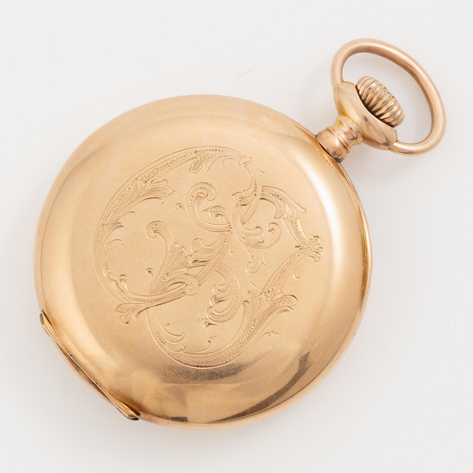 Omega, pocket watch, 14K gold, 49.5 mm.