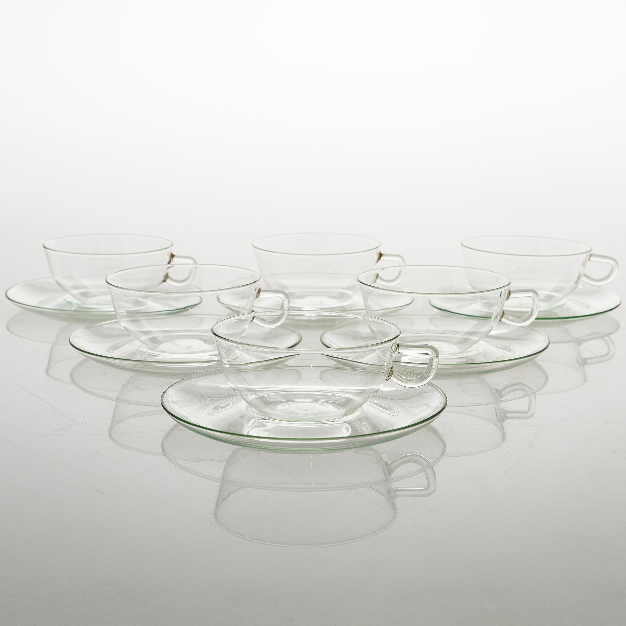 WILHELM WAGENFELD, 16-piece 1930/40's teaset for Jenaglas, Paltex, Schott Mainz.