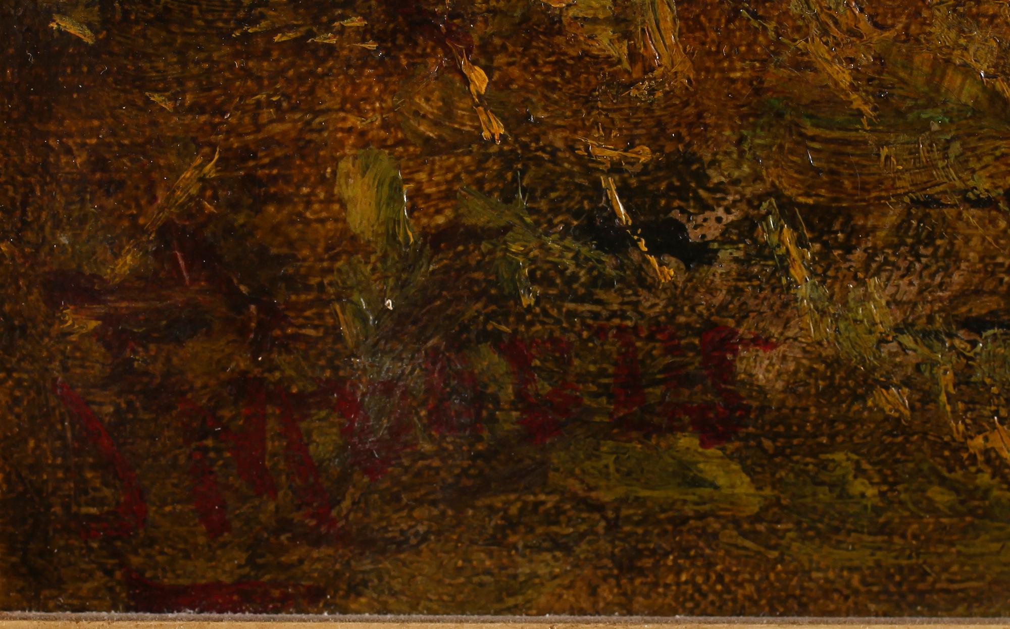 OKÄND KONSTNÄR, olja på duk, otydligt signerad.