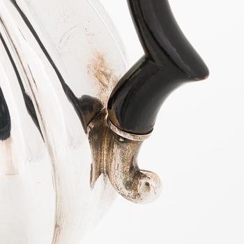 A Swedish 19th-century silver coffee pot, maker's marks of Gustaf Folcker, Stockholm 1844.