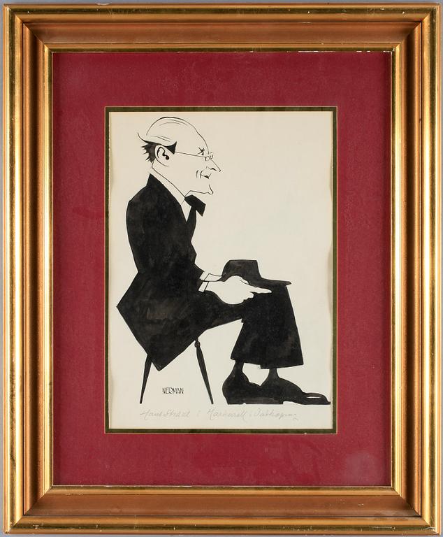 EINAR NERMAN, tuschteckningar, 2 st, sign.