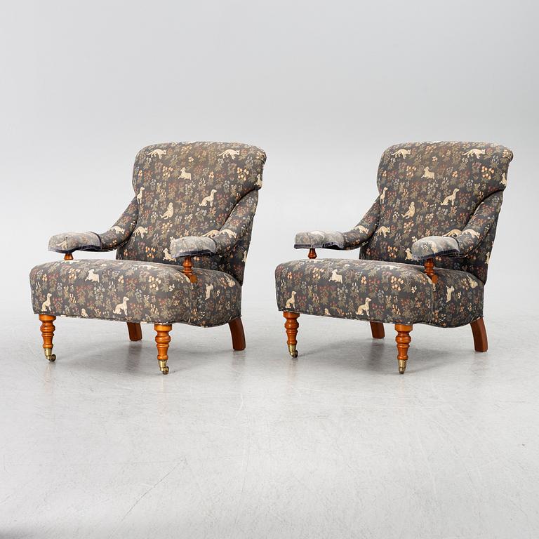 Armchairs, a pair, model no. 3591, purchased from Svenskt Tenn.