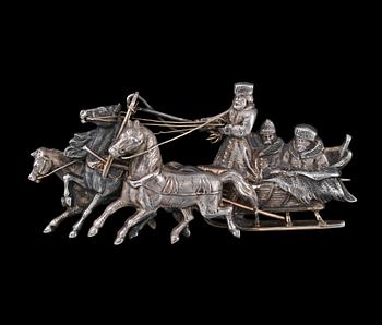 389. A BROOCH, silver. Russia 18 / 1900.