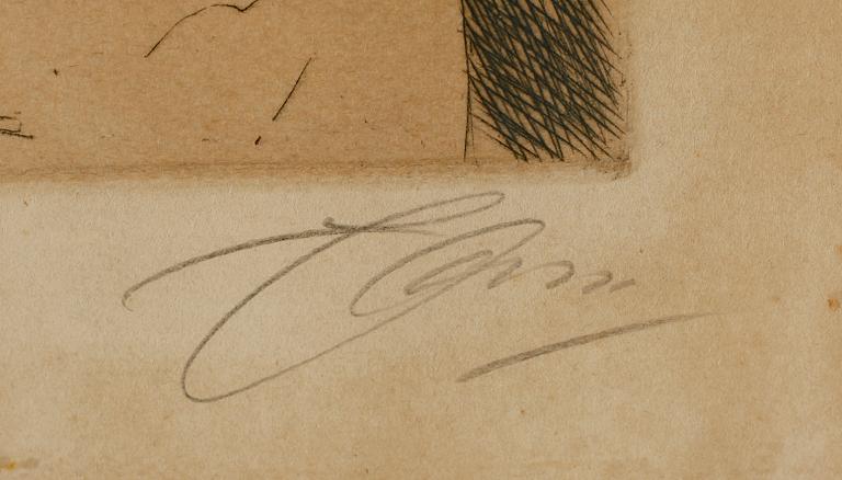 ANDERS ZORN, etsning, signerad med blyerts.