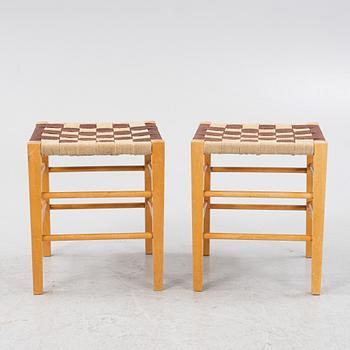 A pair of birch stools from Gemla Diö., mid 20th Century.