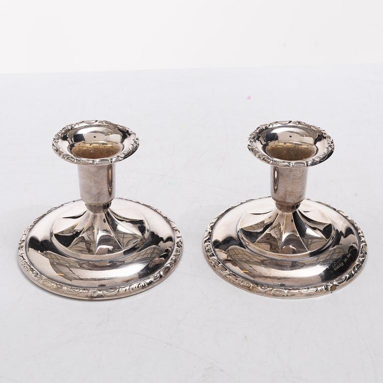 Candelabra, 2+2 pcs, silver, Thorvald Marthinsen Silverware Factory, Tönsberg, Norway, 20th century.