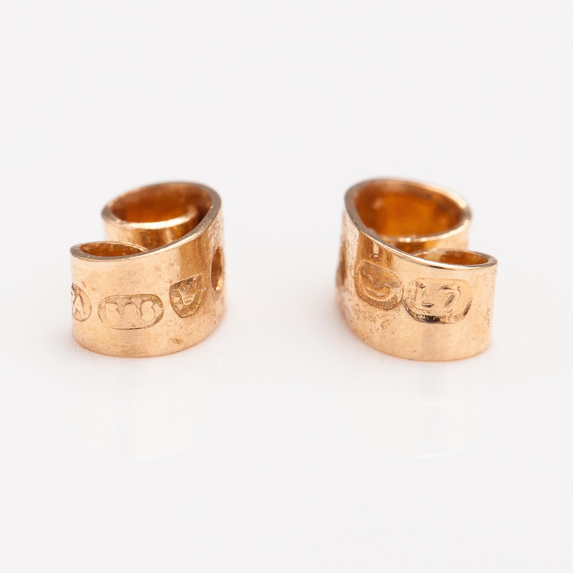 Björn Weckström, A pair of 14K gold "Nugget". Lapponia 1964.