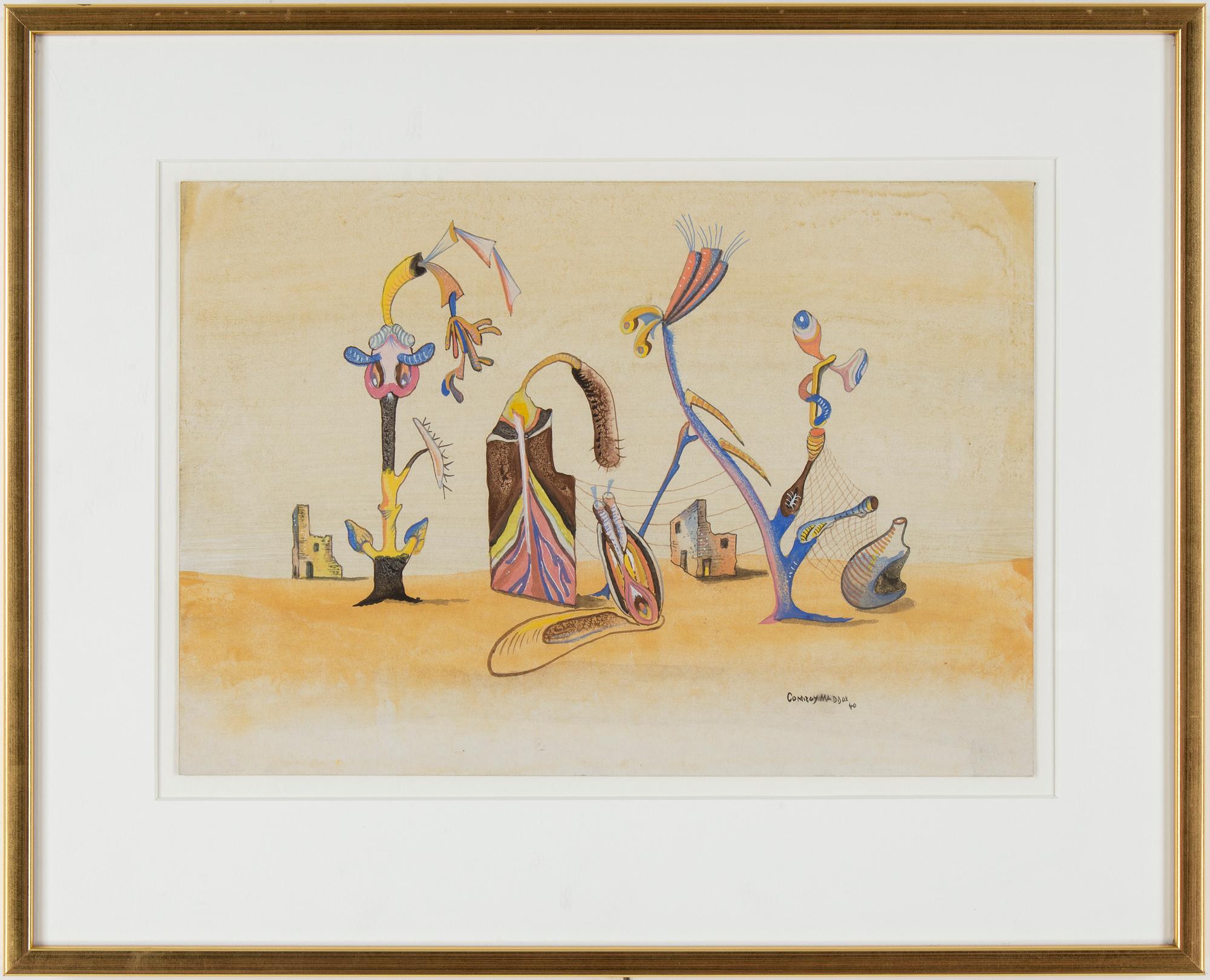 CONROY MADDOX, gouache, signerad och daterad -40.