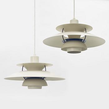Poul Henningsen, a pair of 'PH-5' ceiling lights, Louis Poulsen, Denmark.