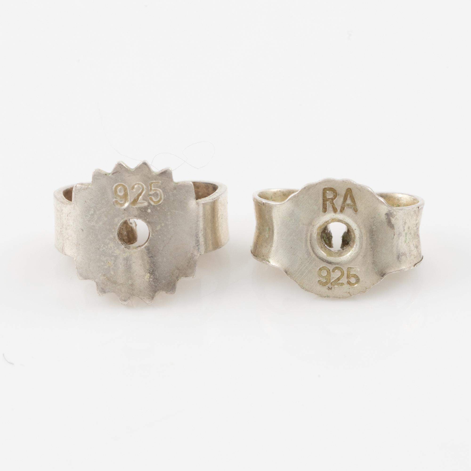 Bracelet, necklace, a pair of earrings, and a ring, Pia Rauff, silver with small diamonds.