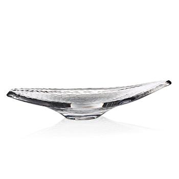 Vicke Lindstrand, a cut glass dish, Kosta, Sweden 1950-60's.