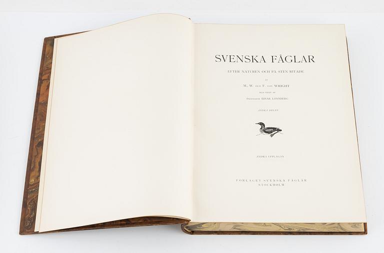 The von Wright brothers, three volumes "Svenska Fåglar", Börtzells tryckeri AB, Stockholm 1927-1929.