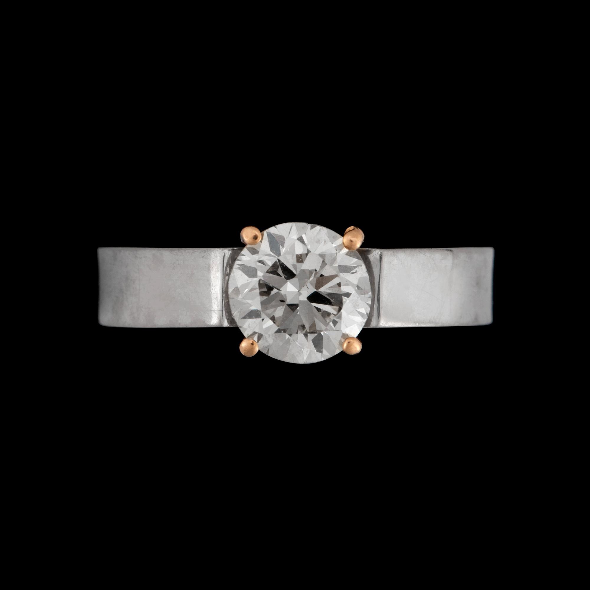 RING, briljantslipad diamant, 1.44 ct.