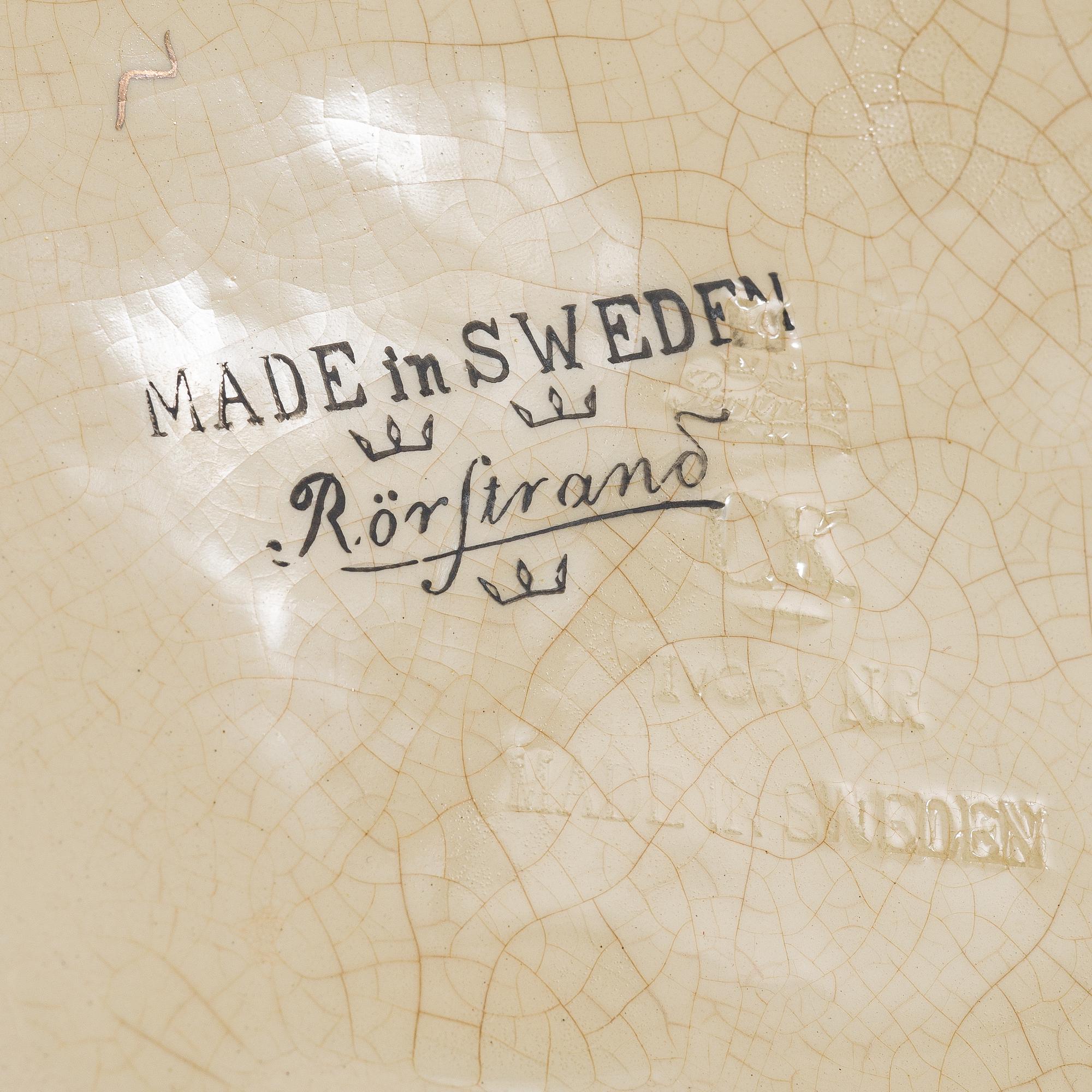 Pot on pedestal, Jugend, Rörstrand, early 20th century.