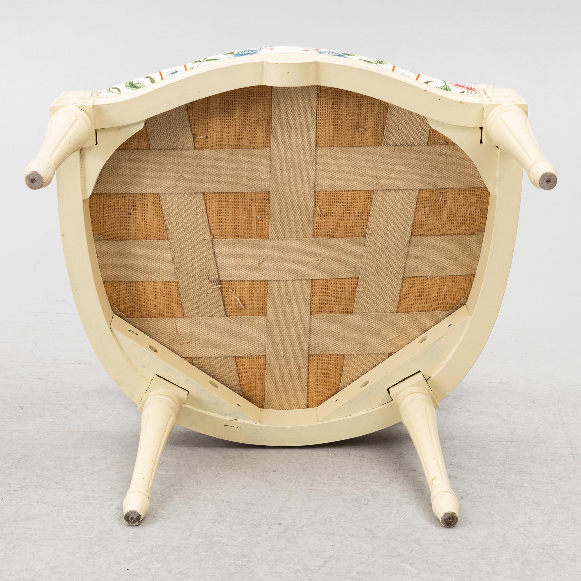 Armchairs, a pair, Gustavian style, 20th century.