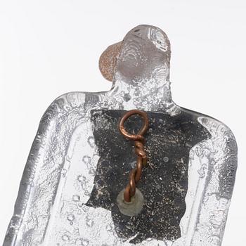 Bertil Vallien, unik väggskulptur, sandgjutet glas, "Idol".
