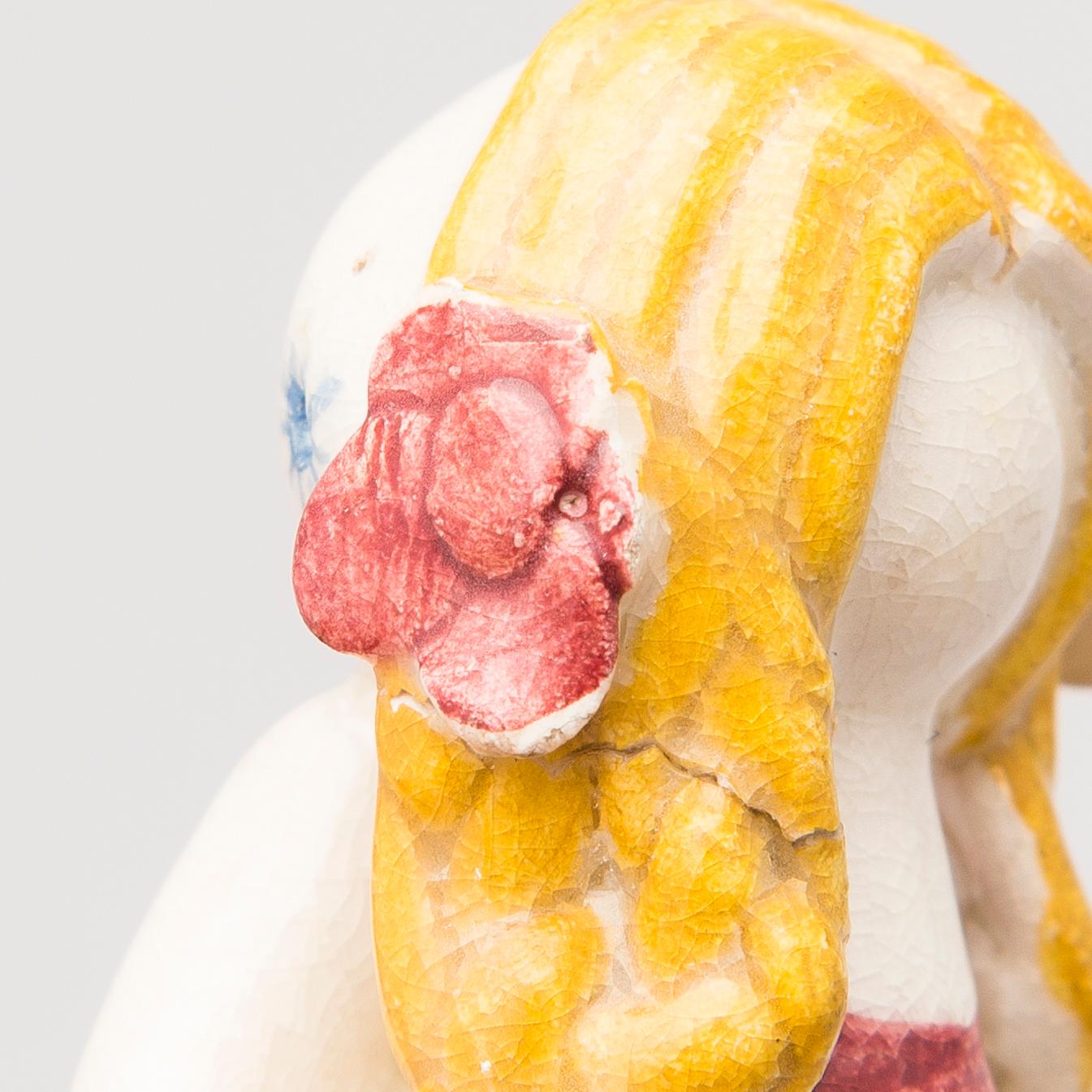 BIRDIE SAHLBERG, and ORVOKKI "OKKI" LAINE attributed to, ceramic figurines, 1+3 pcs, mid-20th century.