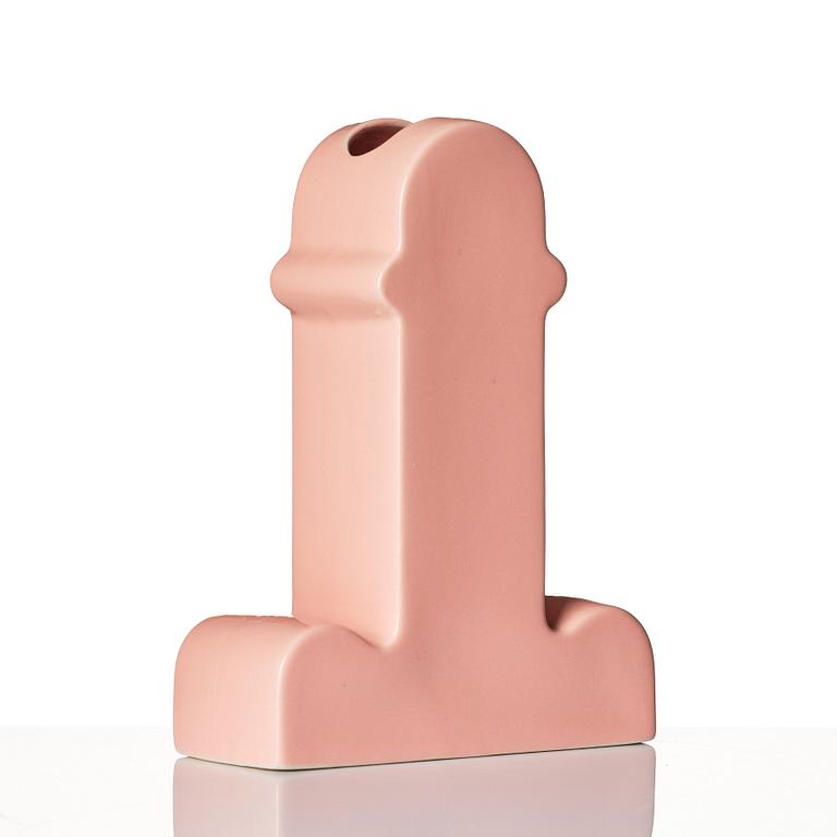 Ettore Sottsass, a 'Shiva' pink glazed ceramic vase, B.D Barcelona, post 1973.