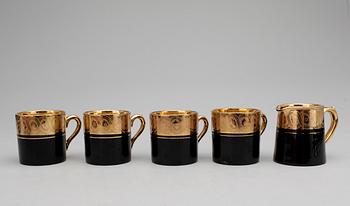 KAFFESERVIS, 7 delar, keramik, Gibson & Sons, "Sevres Davenport", 1800/1900-tal.