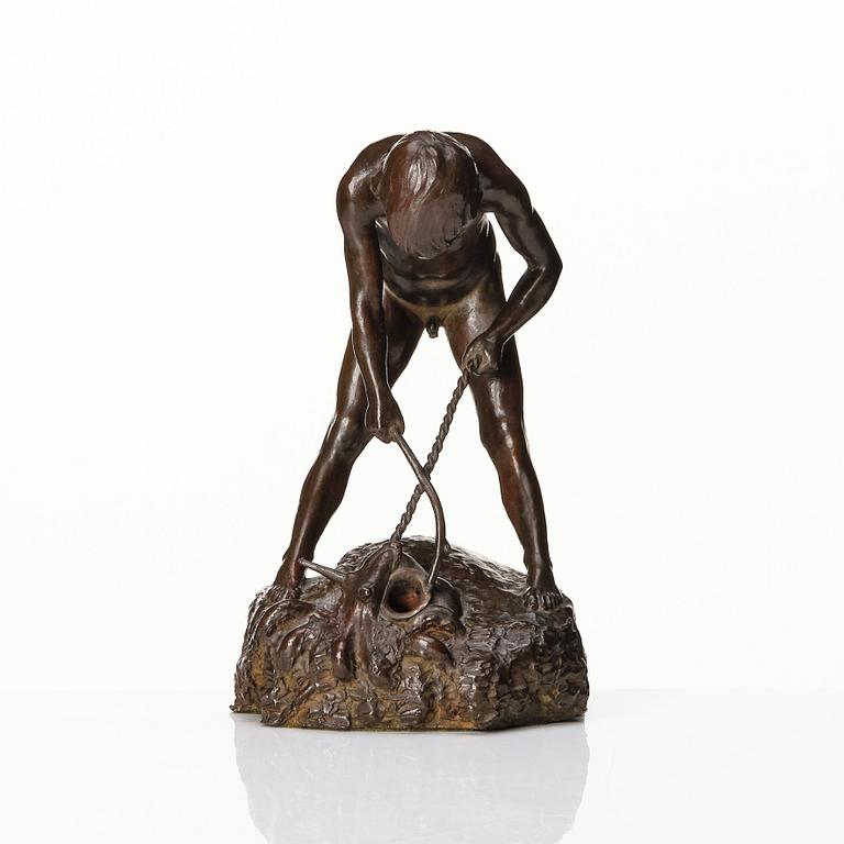 Hugo Elmqvist, a patinated bronze sculpture 'Bläckfisken' (The octopus), ca 1900.