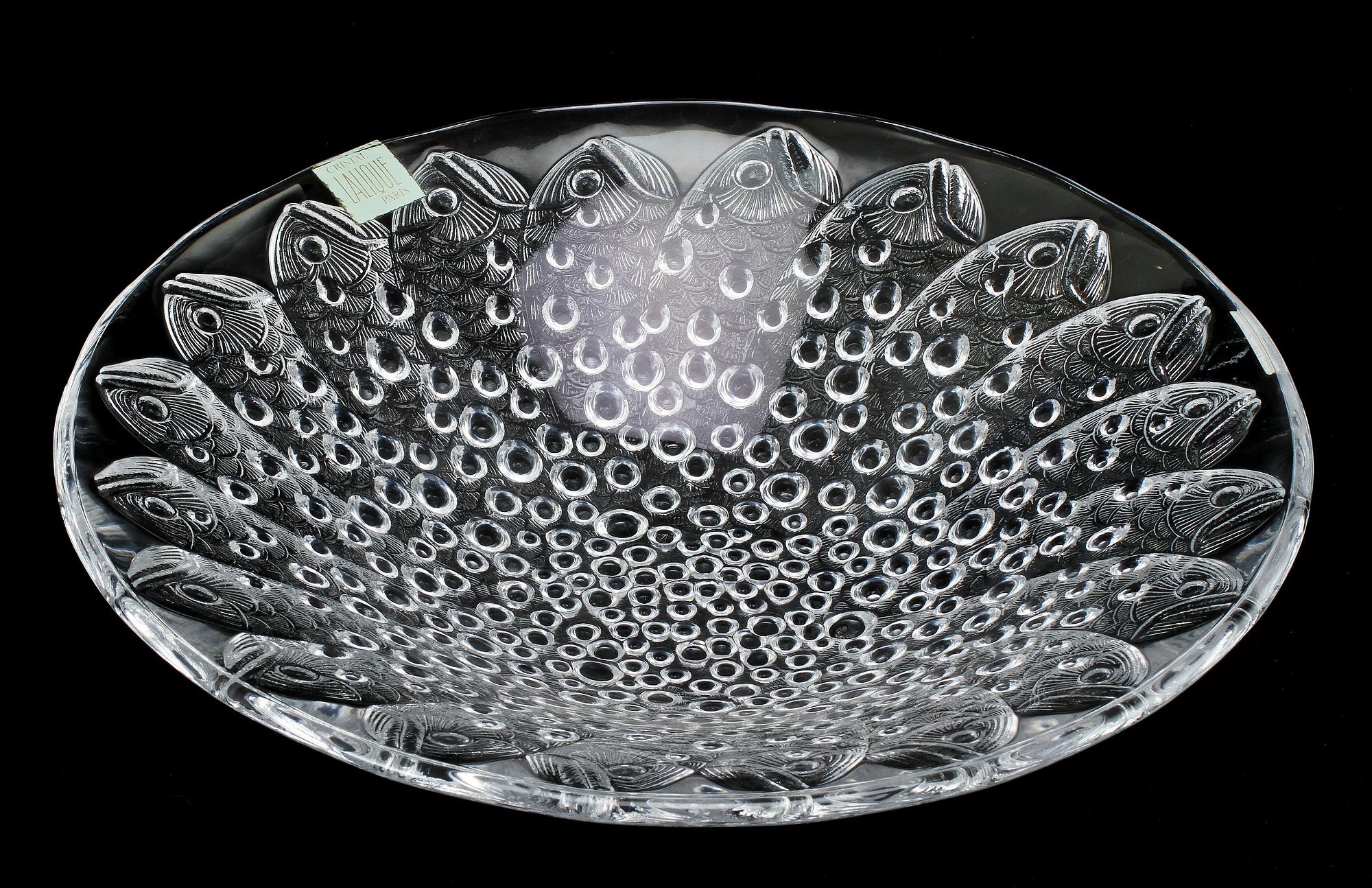 SKÅLFAT, glas, Lalique, etikettmärkt.