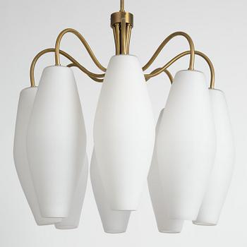 Harald Notini, eller Uno Westerberg, taklampa, Arvid Böhlmarks Lampfabrik, Stockholm, 1950-tal.