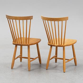 Carl Malmsten, a set of six 'Lilla Åland' oak chairs, Stolab, 21st Century.