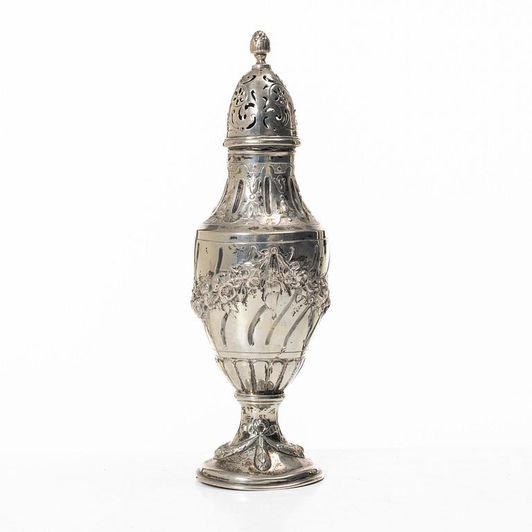 Sugar caster, silver, Louis XVI style, early 20th century.