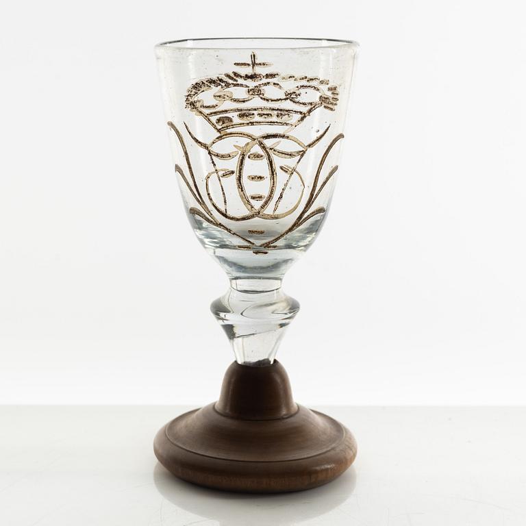 A group of four part Swedish glasses, 18th century.