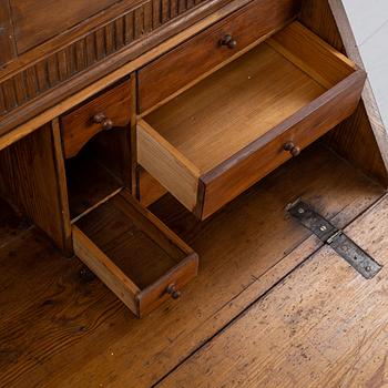 An 18(19th century pinewood  writing cabinet.