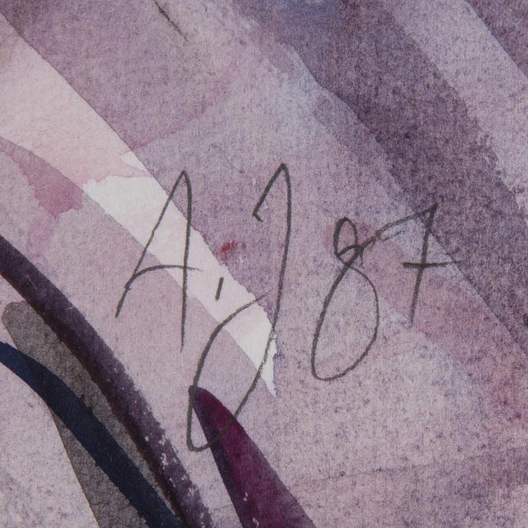 ALVAR JANSSON, watercolor on paper, signed AJ and dated -87.